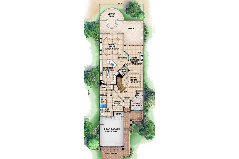 Home Plan - Floor Plan - Main Floor for Traditional House Plan #27-470 - 3 bed, 3 bath