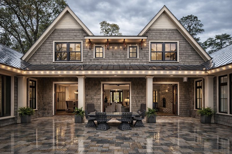 House Blueprint - Exterior - Rear Elevation 1 for Country House Plan #928-1 - 4 bed, 4.5 bath