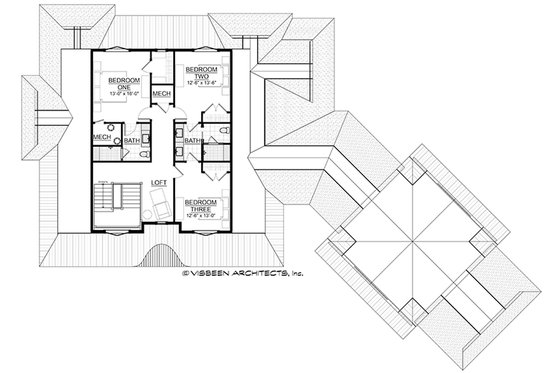 Floor Plan - Upper Floor for Farmhouse House Plan #928-410 - 4 bed, 3.5 bath