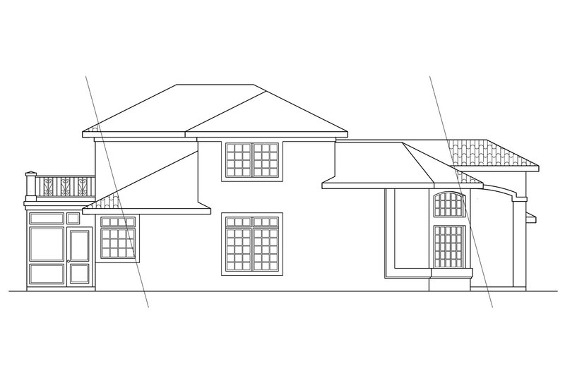 Home Plan - Exterior - Other Elevation for Mediterranean House Plan #124-235 - 3 bed, 2.5 bath