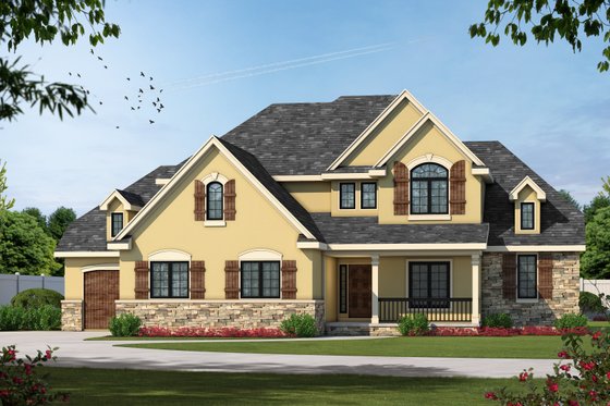 Exterior - Front Elevation 4 for Craftsman House Plan #20-1825 - 4 bed, 4.5 bath