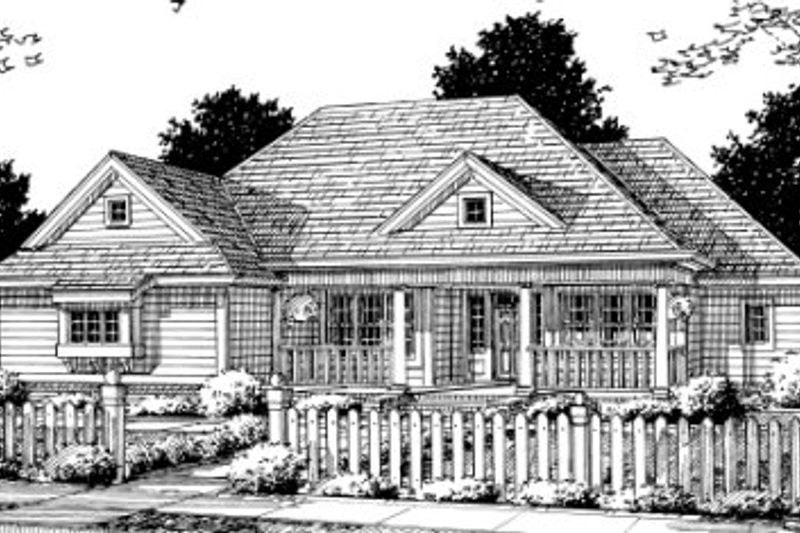 House Blueprint - Traditional Exterior - Front Elevation Plan #20-343