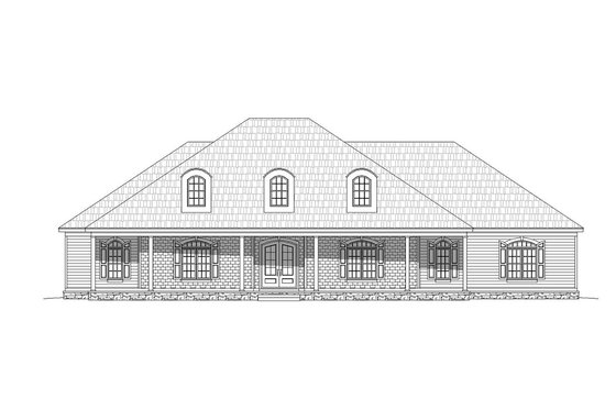 Exterior - Front Elevation 3 for Country House Plan #932-21 - 4 bed, 4.5 bath
