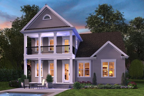 Exterior - Rear Elevation for Colonial House Plan #48-648 - 4 bed, 3.5 bath