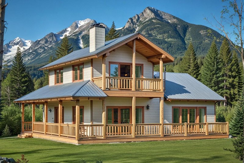 Dream House Plan - Exterior - Front Elevation 2 for Country House Plan #117-453 - 2 bed, 2.5 bath