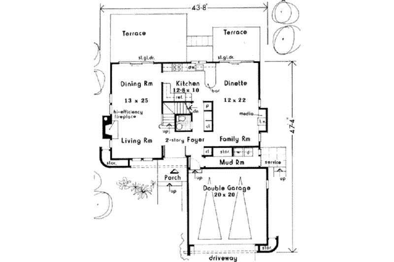 Dream House Plan - Floor Plan - Main Floor for Modern House Plan #3-164 - 4 bed, 2.5 bath