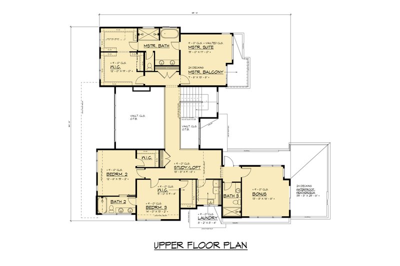 House Design - Floor Plan - Upper Floor for Modern House Plan #1066-312 - 5 bed, 4.5 bath