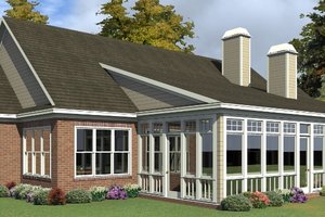 Exterior - Rear Elevation for Traditional House Plan #63-425 - 3 bed, 3 bath