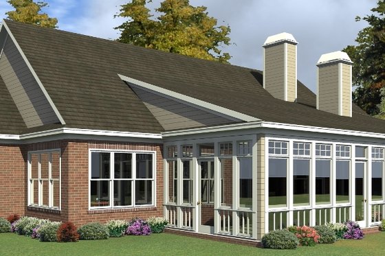 Exterior - Rear Elevation for Traditional House Plan #63-425 - 3 bed, 3 bath