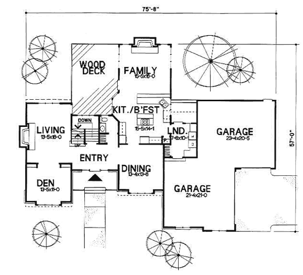 House Plan Design - Traditional Floor Plan - Main Floor Plan #50-209