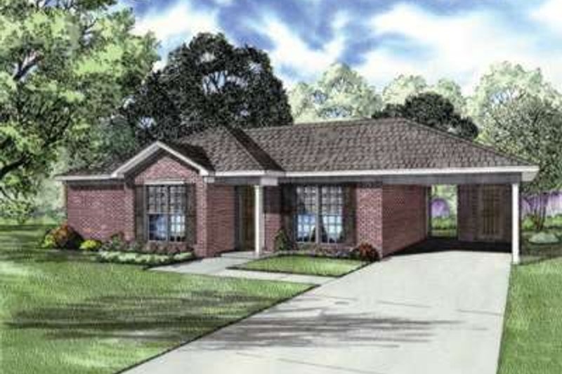 Traditional Style House Plan - 2 Beds 2 Baths 1008 Sq/Ft Plan #17-2178