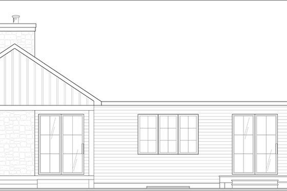Exterior - Rear Elevation for European House Plan #23-2395 - 3 bed, 2 bath