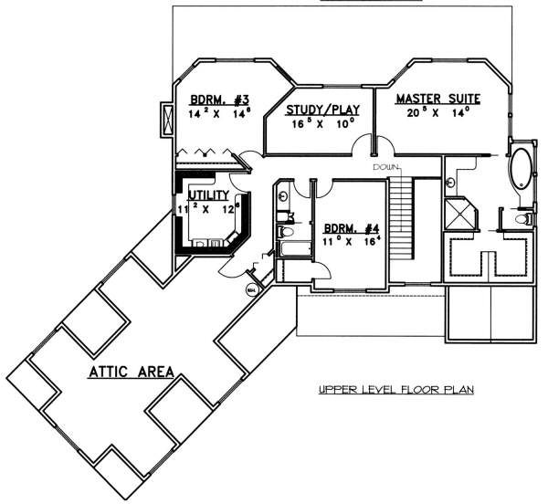 House Plan Design - Country Floor Plan - Upper Floor Plan #117-577