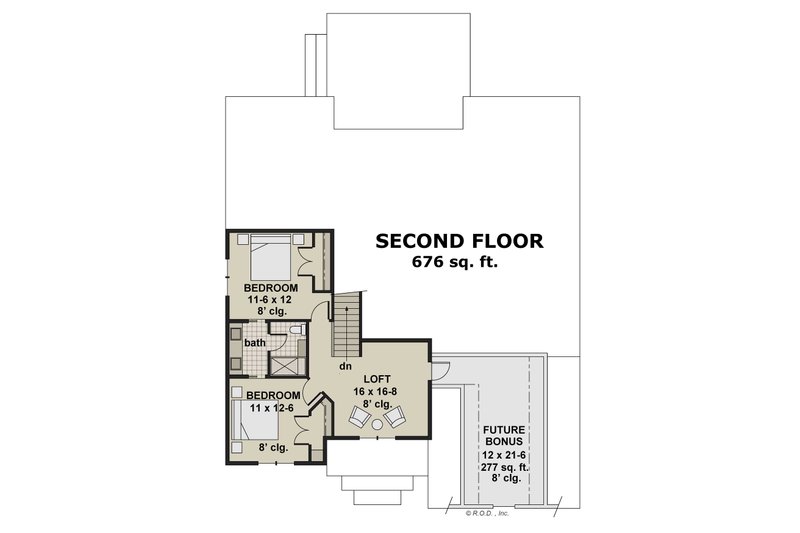 House Plan Design - Floor Plan - Upper Floor for Country House Plan #51-1567 - 3 bed, 2.5 bath