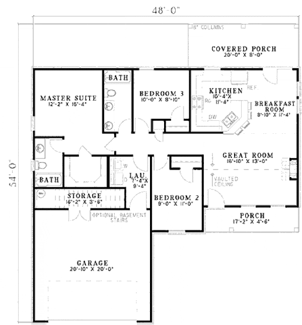 Home Plan - Traditional Floor Plan - Main Floor Plan #17-656