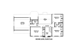Floor Plan - Upper Floor for Traditional House Plan #81-13875 - 4 bed, 3.5 bath
