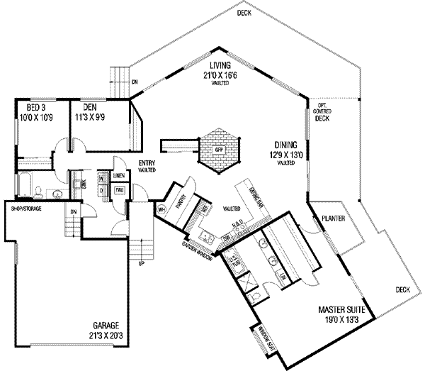 House Plan Design - Traditional Floor Plan - Main Floor Plan #60-524