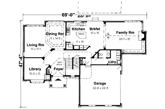 Floor Plan - Main Floor for Traditional House Plan #312-149 - 4 bed, 2.5 bath