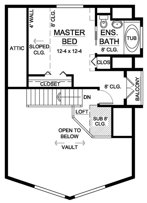 Cabin Floor Plan - Upper Floor Plan #126-194