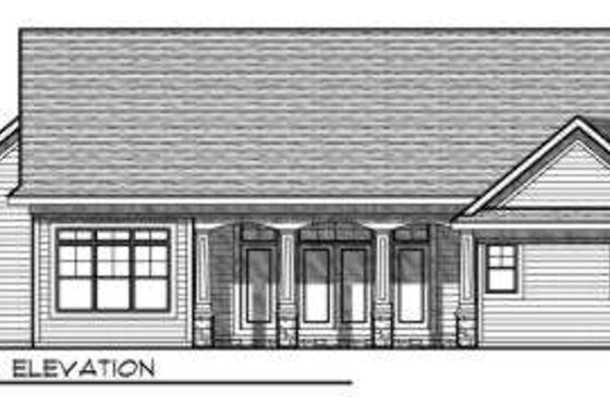 Exterior - Rear Elevation for Traditional House Plan #70-728 - 3 bed, 2.5 bath