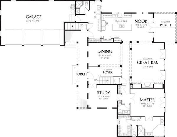 Architectural House Design - Colonial Floor Plan - Main Floor Plan #48-147