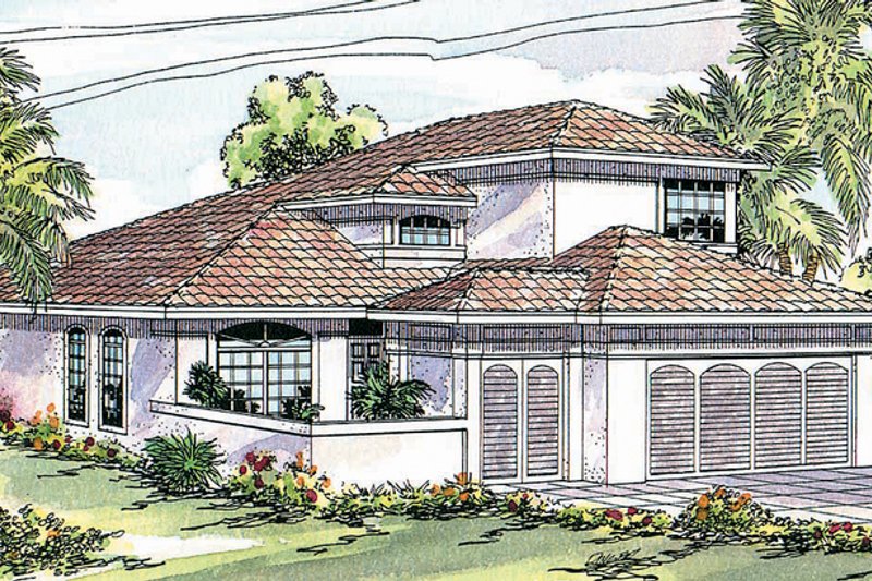 Home Plan - Mediterranean Exterior - Front Elevation Plan #124-426
