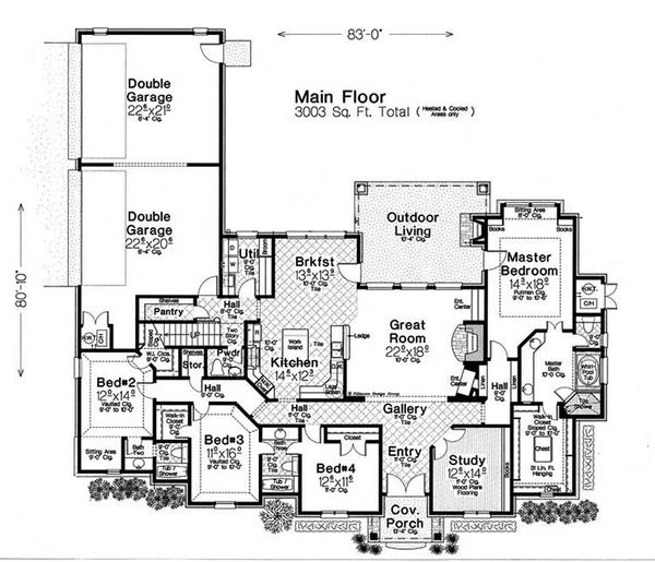 Home Plan - European Floor Plan - Main Floor Plan #310-1282