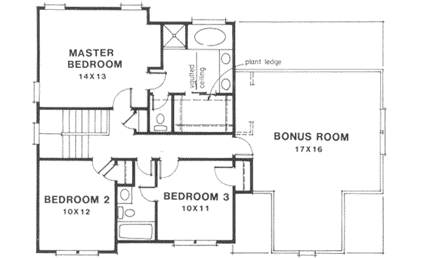 Southern Floor Plan - Upper Floor Plan #129-148