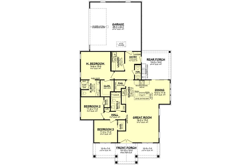 House Plan Design - Floor Plan - Main Floor for Farmhouse House Plan #430-404 - 3 bed, 2.5 bath