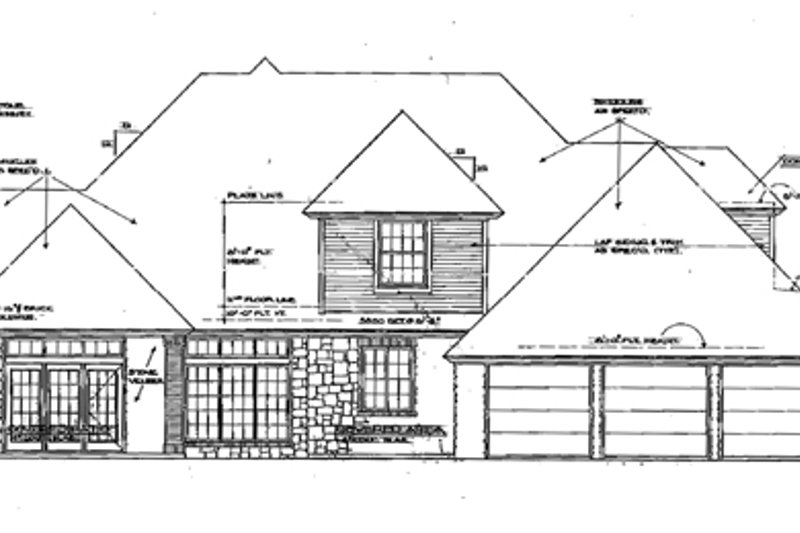 House Plan Design - Exterior - Rear Elevation for European House Plan #310-180 - 4 bed, 3.5 bath