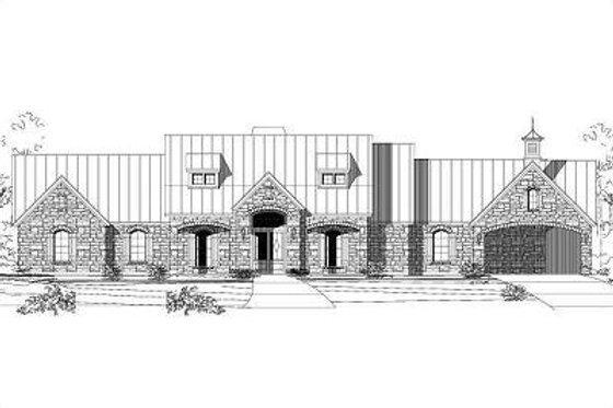 Exterior - Front Elevation for European House Plan #411-374 - 3 bed, 2.5 bath