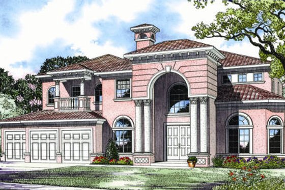 Exterior - Front Elevation for Colonial House Plan #420-236 - 4 bed, 4.5 bath