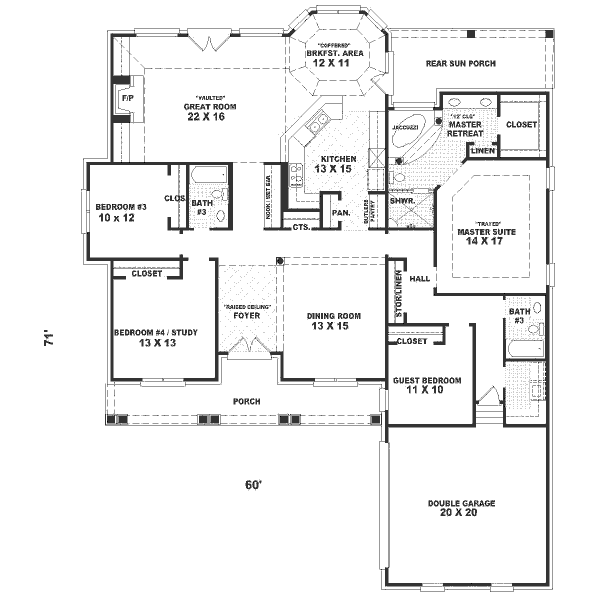 Traditional Floor Plan - Main Floor Plan #81-370