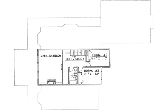 Floor Plan - Upper Floor for Modern House Plan #117-384 - 3 bed, 3.5 bath