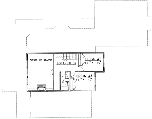 Modern Floor Plan - Upper Floor Plan #117-384