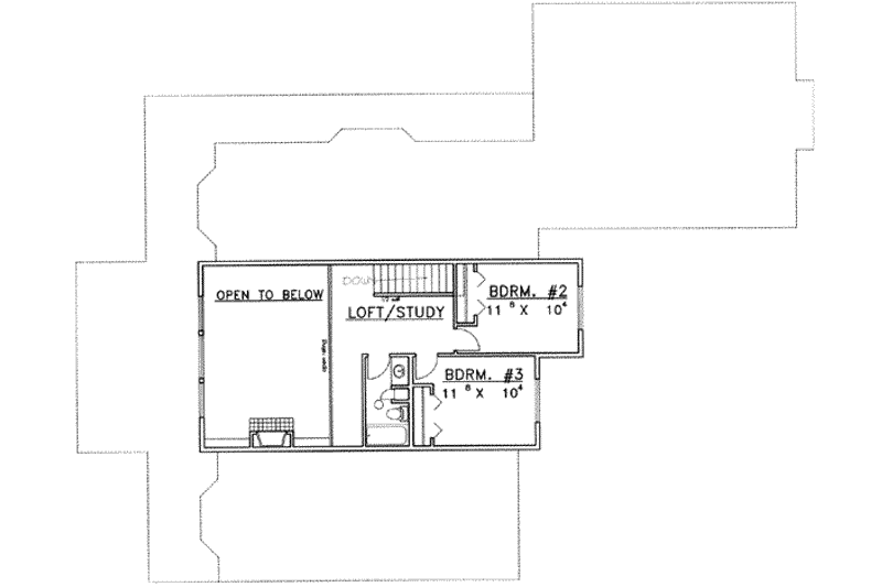 Home Plan - Floor Plan - Upper Floor for Modern House Plan #117-384 - 3 bed, 3.5 bath