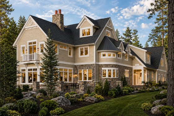 Exterior - Rear Elevation for Traditional House Plan #928-23 - 5 bed, 4.5 bath