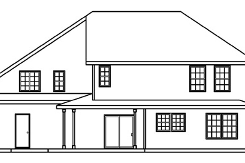 Home Plan - Exterior - Rear Elevation for Traditional House Plan #124-361 - 3 bed, 2.5 bath