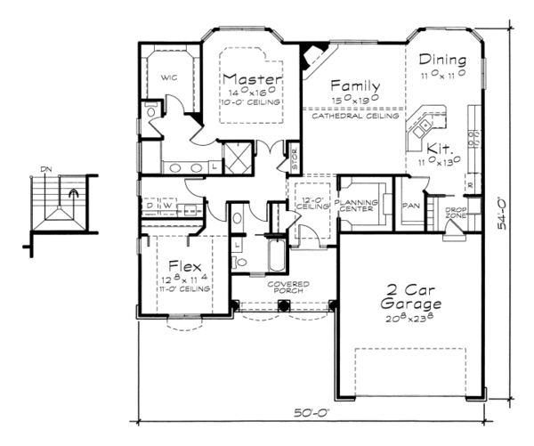 House Design - Traditional Floor Plan - Main Floor Plan #20-2099