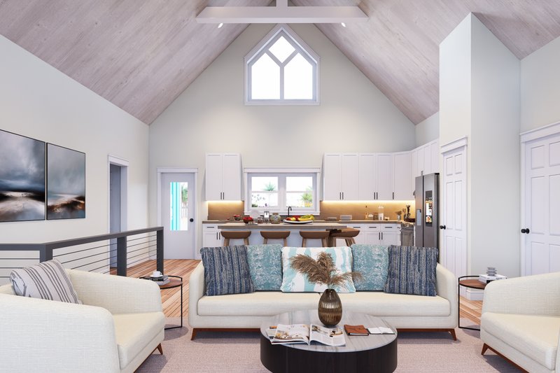 House Blueprint - Interior - Family Room for Beach House Plan #932-1453 - 3 bed, 2 bath