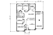 European Style House Plan - 4 Beds 1 Baths 1287 Sq/Ft Plan #138-209 