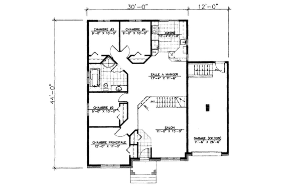 Floor Plan - Main Floor for European House Plan #138-209 - 4 bed, 1 bath
