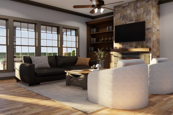 Interior - Family Room for Southern House Plan #17-2588 - 3 bed, 2.5 bath