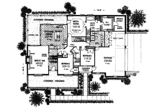 Floor Plan - Main Floor for Colonial House Plan #310-956 - 3 bed, 2 bath