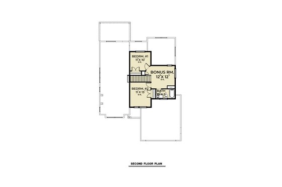 Floor Plan - Upper Floor for Contemporary House Plan #1070-111 - 3 bed, 2.5 bath