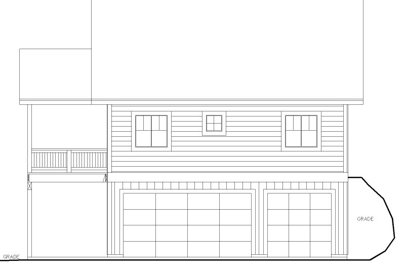 Architectural House Design - Exterior - Rear Elevation for Farmhouse House Plan #117-949 - 2 bed, 2 bath