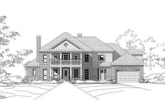 Exterior - Front Elevation for Colonial House Plan #411-270 - 4 bed, 4.5 bath