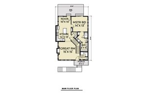 Floor Plan - Main Floor for Contemporary House Plan #1070-146 - 2 bed, 2.5 bath