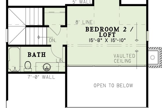 Exterior - Front Elevation 3 for Cottage House Plan #17-2357 - 2 bed, 2 bath