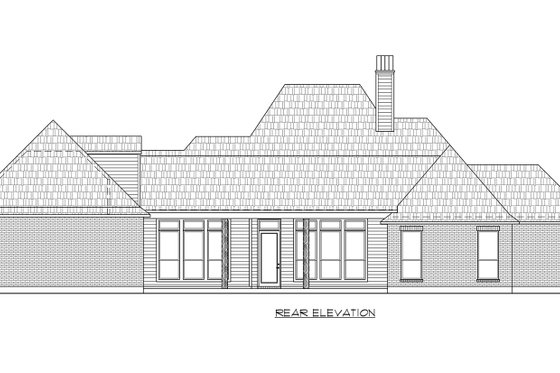 Exterior - Rear Elevation for Southern House Plan #1074-49 - 3 bed, 4.5 bath